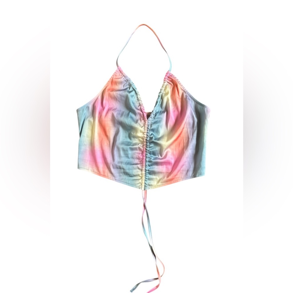 Open Edit Colorful Tie-Dye Halter Top Women’s‎ Size Medium